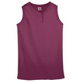 Girls' Sleeveless Two-Button Softball Jersey Shirt